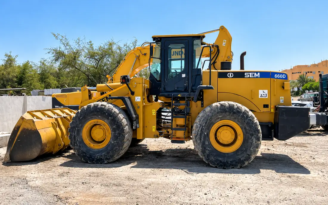 Wheel loader from the company equipment fleet on site